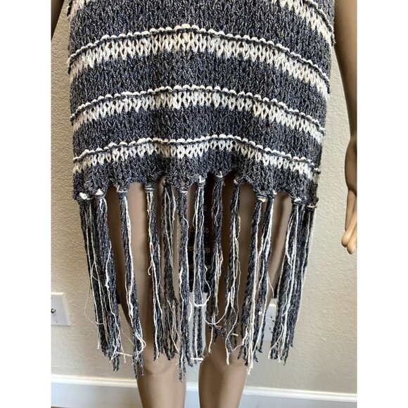 Free People Boho Folksong Knit Striped High Low Tunic Large - Picture 4 of 8